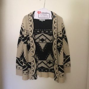 Tribal/winter Print Cardigan Sweater